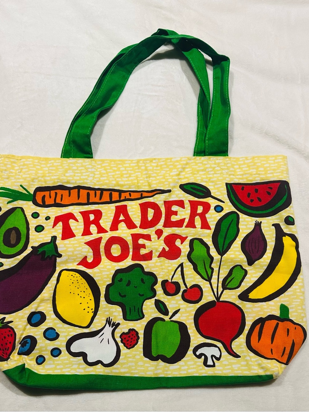 Trader Joe's Yellow & Green Market Tote Bag